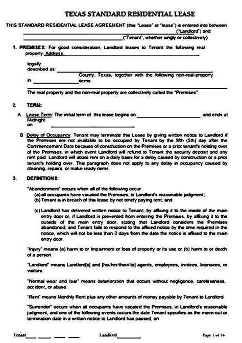Sample letters for reasonable accommodations for people with disabilities in hud, section 8 & and low income housing … this page includes letters from people with disabilities, as well as letters from family members writing on behalf of their disabled children or loved ones. Sample Texas Residential Lease Agreement Printable | Lease agreement, Rental agreement templates ...