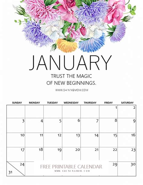 Your Free Printable January Calendars Are Here