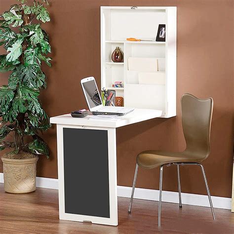 Buy Horv Wall Ed Convertible Desk With Storage Compact Fold Out