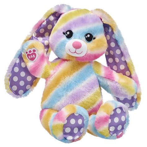 Spring Stripes Rainbow Bunny Plush Build A Bear Easter Collection