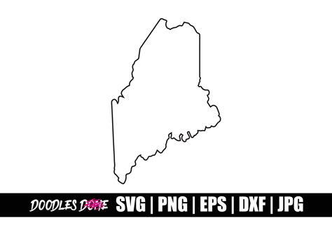 Maine Outline Svg Cut File Graphic By Doodlesdone · Creative Fabrica