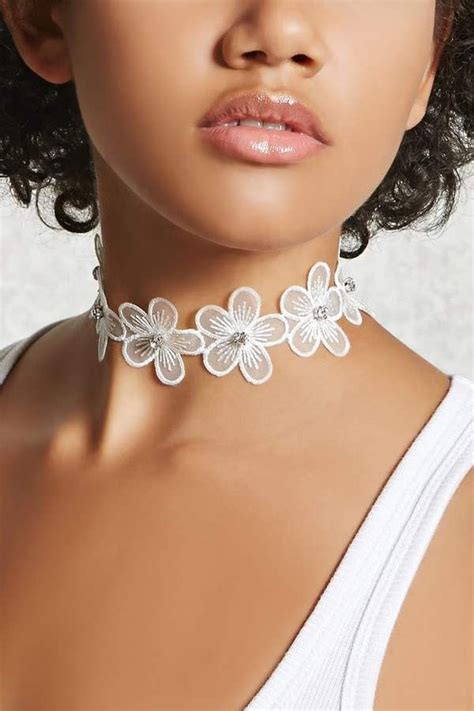 Forever 21 Rhinestone Floral Choker With Images Floral Chokers Chokers Shop Forever