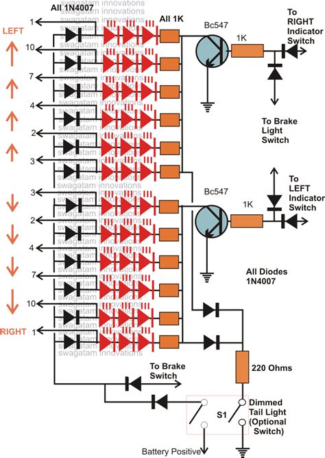 See more ideas about electronic schematics, circuit diagram, electronics. Hobby Electronic Circuits: Car LED Chasing Tail Light, Brake Light Circuit