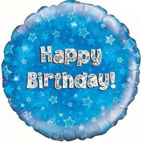 Blue Holographic Happy Birthday Foil Balloon 18inch Party Supplies