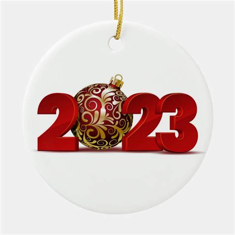 Personalize 2023 New Year Ceramic Ornament Zazzle Ceramic Ornaments