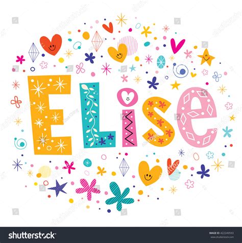 Elise Girls Name Decorative Lettering Type Stock Vector Royalty Free
