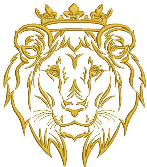 Lion In The Crown Machine Embroidery Design Tested Etsy Machine