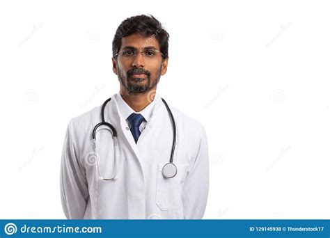 Portrait of indian doctor stock photo. Image of confident - 129145938