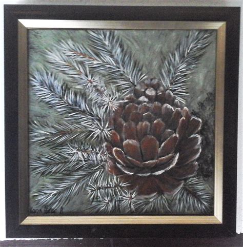 Tipps zum malen mit acryl. Kiefernzapfen im Winter - Baum, Gras, Gemälde, Sommer von Karin Haase bei KunstNet