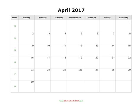 Get Printable Calendar April 2017 Printable Calendar Templates