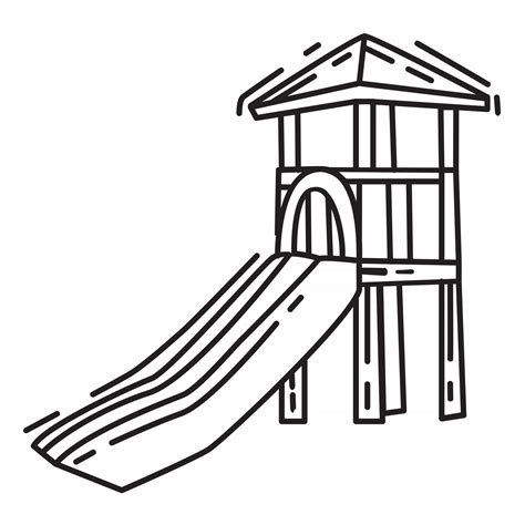 Playground Kids Slide Playingchildrenkindergarten Hand Drawn Icon