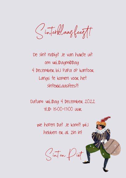 Sinterklaasfeest Uitnodiging Sint En Piet Op Kaartje2go