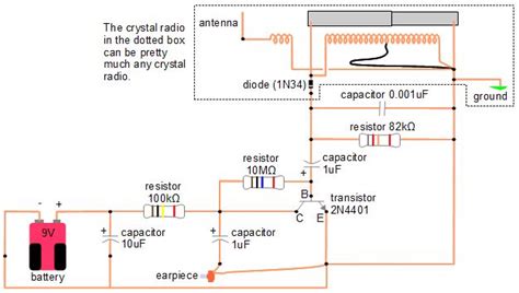 Amplifier For Crystal Radio Earphone