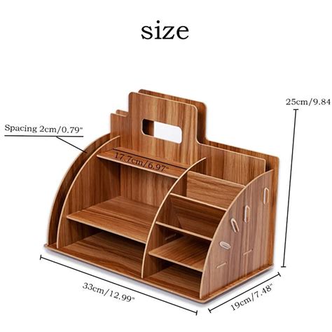 Buy Wooden Desktop Organizer Office Supplies Storage Rack Wooden Desk
