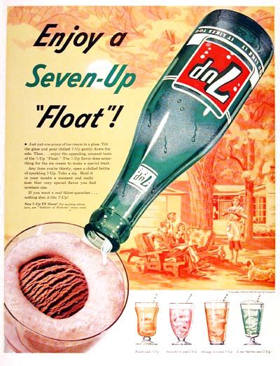 1955 Seven Up 7up Float Vintage Ad