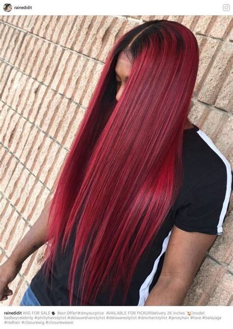 Pin By Aaliyah On Hair Hair Styles Red Hair Dark Roots Burgundy Hair