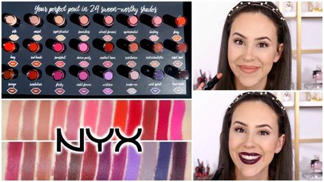 Nyx Pin Up Pout Lipstick All 24 Lip Swatches And Review Youtube