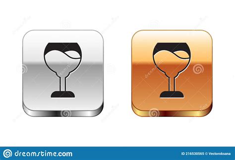 Black Wine Glass Icon Isolated On White Background Wineglass Sign