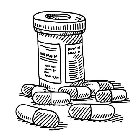 Drawing Of A Pill Bottles Stock Photos Pictures And Royalty Free Images