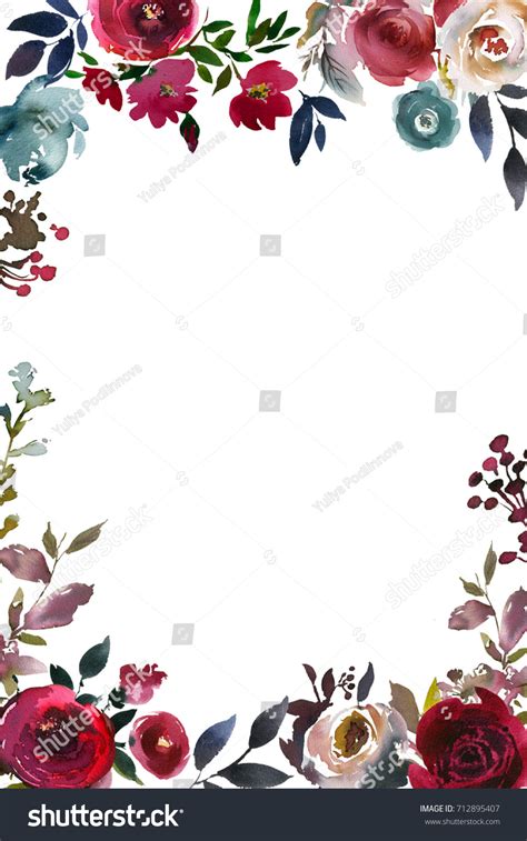 burgundy marsala navy blue watercolor peony stock
