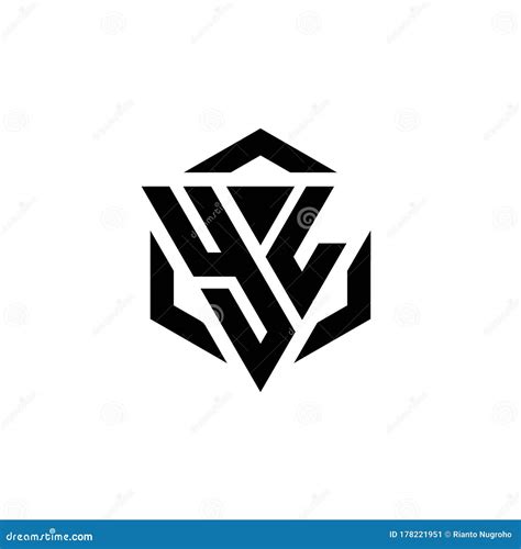 Yl Logo Monogram With Triangle And Hexagon Modern Design Template Stock