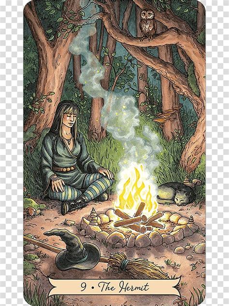 One may connect the death tarot card with the element of water, pluto the planet, and the astrological sign scorpio. Everyday Witch Tarot The Hermit Witchcraft Playing card, Hermit transparent background PNG ...