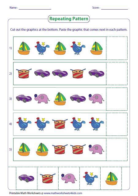Pattern Worksheets | Pattern worksheet, Math patterns, Kids math worksheets