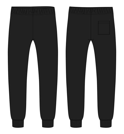 Pantalones De Ch Ndal Moda T Cnica Boceto Plano Ilustraci N Vectorial Plantilla De Color Negro