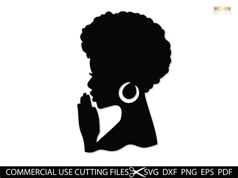 Afro Black Woman Praying Svg African American Nubian Melanin Etsy Uk