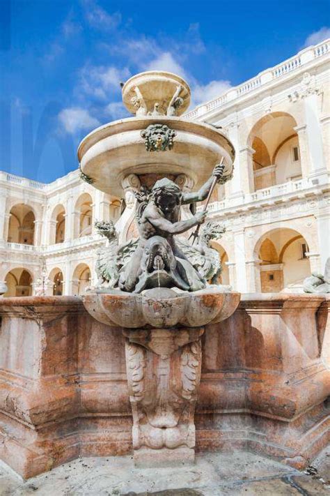 Italy Marche Loreto Fountain In Piazza Della Madonna Y