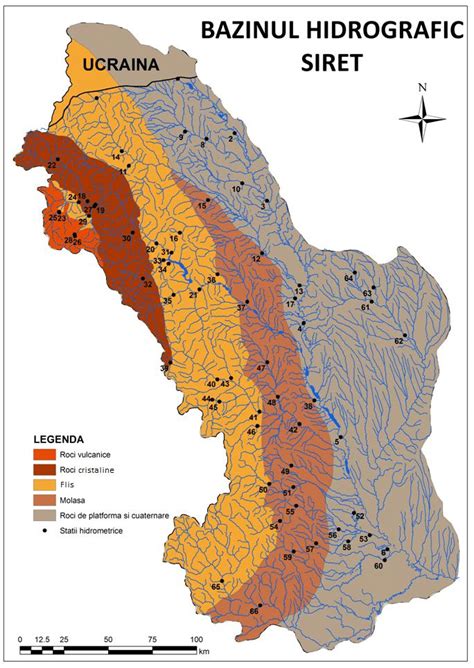 Publications, harta geologica a romaniei, foaia radauti, scara 1: .1. Harta litologică a bazinului hidrografic Siret ...