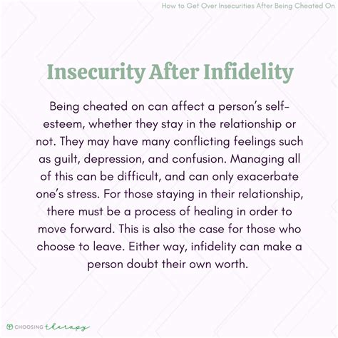 Ways To Overcome Insecurities After Being Infidelity