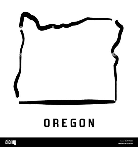 Oregon Simple Logo State Map Outline Smooth Simplified Us State