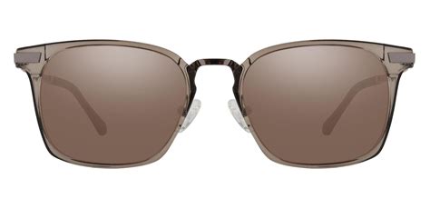 Jefferson Rectangle Progressive Sunglasses Gray Frame With Brown Lenses Mens Sunglasses