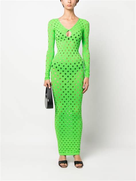Maisie Wilen Long Sleeved Perforated Dress Farfetch