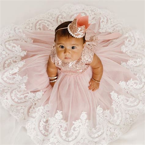 First Birthday Baby Dress Sparkling Baby Dress Puffy Lace Etsy Baby