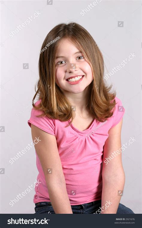 Pretty Young Preteen Girl Pink Shirt Stock Photo 2921676 Shutterstock