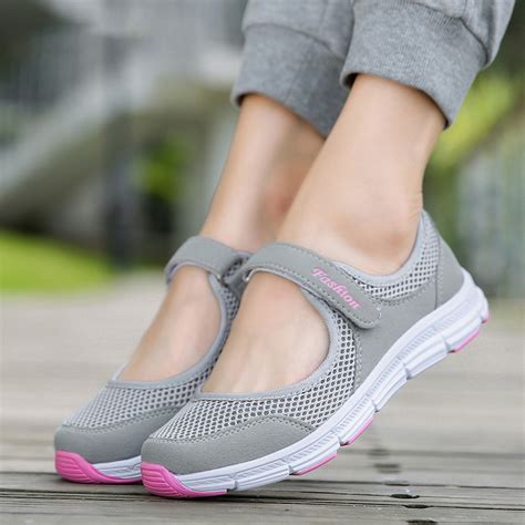 2018 New Mesh Women Shoes Casual Mary Jane Shoes Round Toe Mother Shoes