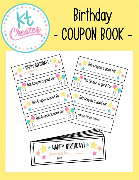 Birthday Coupon Book Etsy