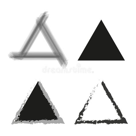 Black Brush Triangles On White Background Vector Illustration Stock