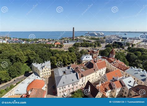 View Over Old Town And Downtown In Tallinn Stock Photo Image Of