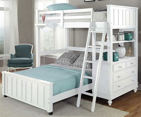 2040 Twin Size Loft Bed With Full Size Lower Bed Lakehouse Collection