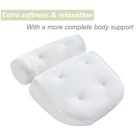 White Bath Pillow Spa D Mesh Bath Pillow With Suction Cup For Tub In Bathroom Gel Bath Pillow