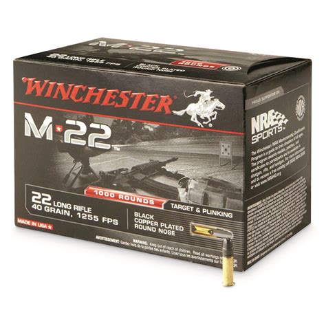 Winchester M22 22lr Copper Plated Round Nose 40 Grain 1000