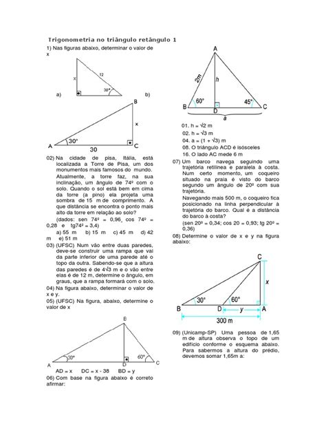 Trigonometria No Triangulo Retangulo Exercicios Resolvidos Wood Hot My Xxx Hot Girl