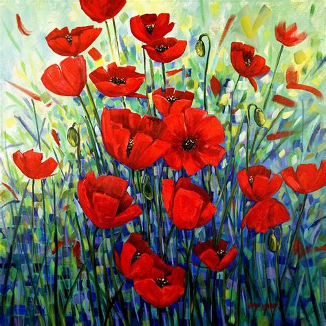 Red Poppies Painting By Georgia Mansur