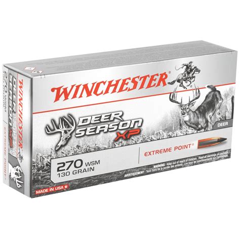 Winchester Deer Season 270 Wsm 130gr Extreme Point Polymer Tip 270