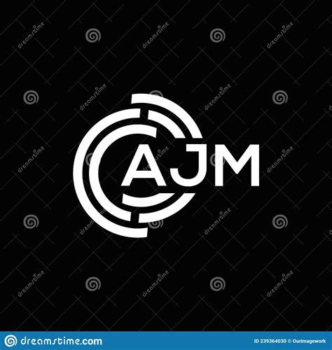 Design Do Logotipo Da Letra Ajm Em Fundo Preto Conceito De Logotipo De