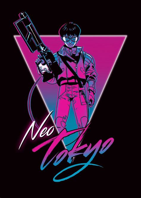 Neon Tokyo Poster By Denis Orio Ibañez Displate 80s Retro Canvas