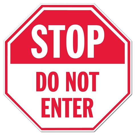 Stop Do Not Enter Octagon Sign Or Sticker Design 4
